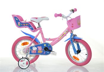 12 "License Peppa Pig bike with basket and bike chair