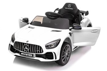 Mercedes GTR AMG White, 12Volt, rubber tires and Leather seat