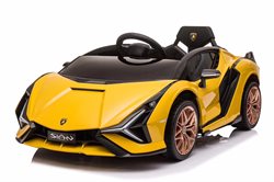 Lamborghini Sian 12V Yellow with Rubber tires and Leather seat