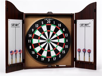 Dart in  nice wooden cabinet incl. 6 darts.