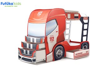 Two-story children\'s bed FireTruck machine incl mattress