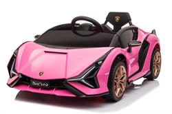 Lamborghini Sian Pink 12V with Rubber tires and Leather seat