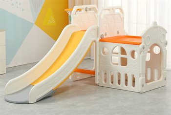Kids Zone activity slide with basketball and a cave