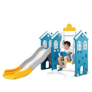 Kids Zone house with slide, swing and basket.